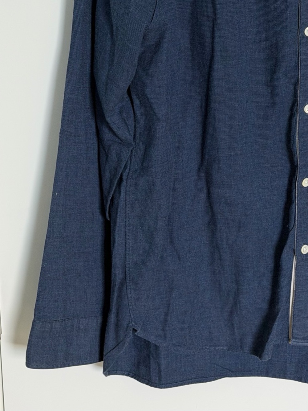 Billy Reid Men's Standard Fit Navy Cotton Button-Down Shirt Large 39806 - Picture 5 of 15